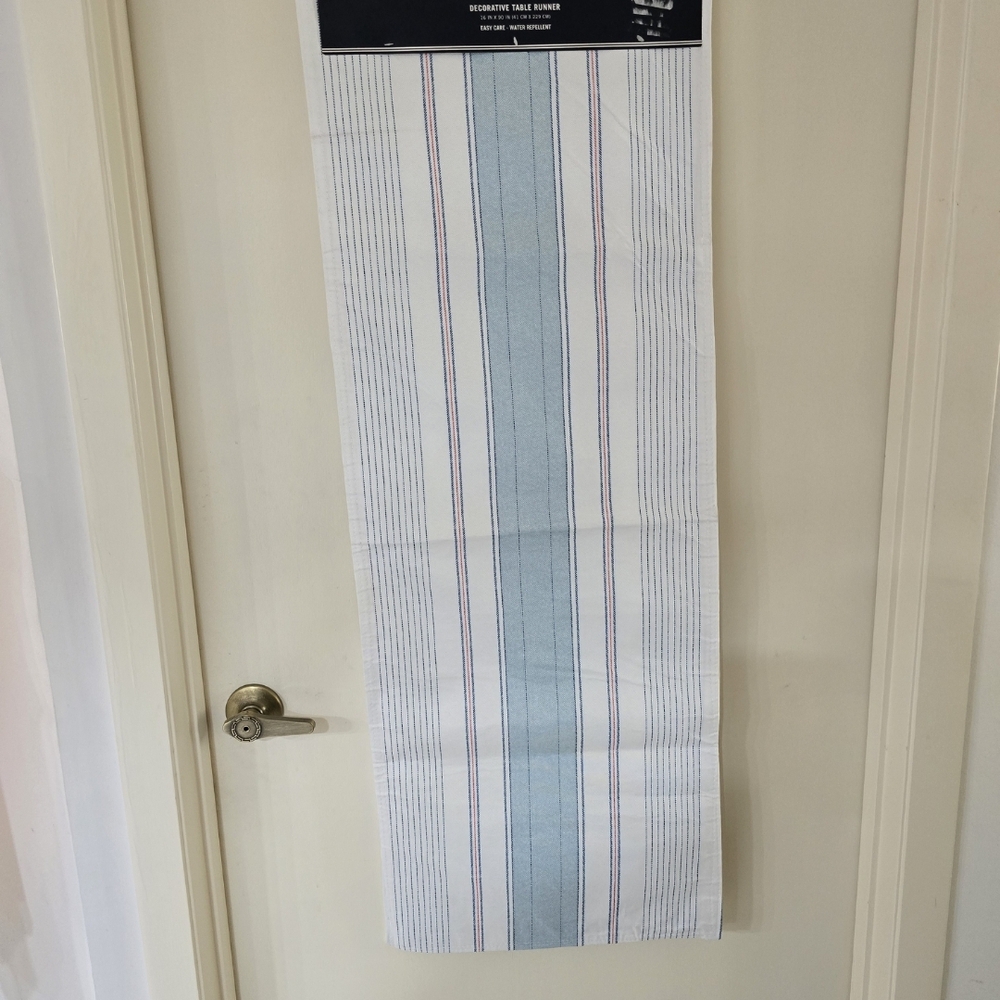 Nautica Striped Table Runner in Blue and White